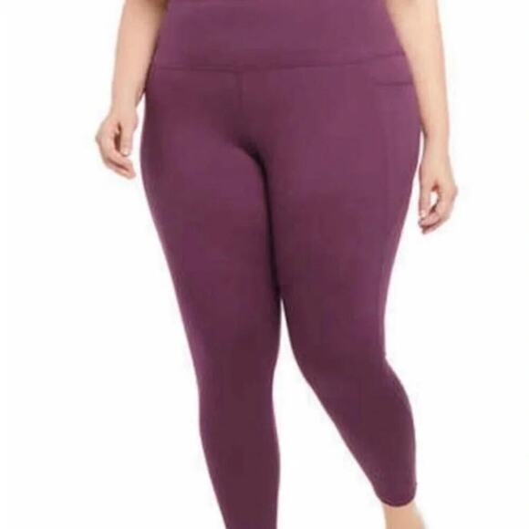 Danskin Women's Active Leggings Side Pockets Soft Italian Plum XXL NWT - Picture 3 of 6